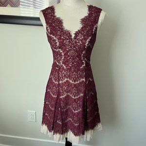 Trixxi Maroon Lace Cocktail Dress S